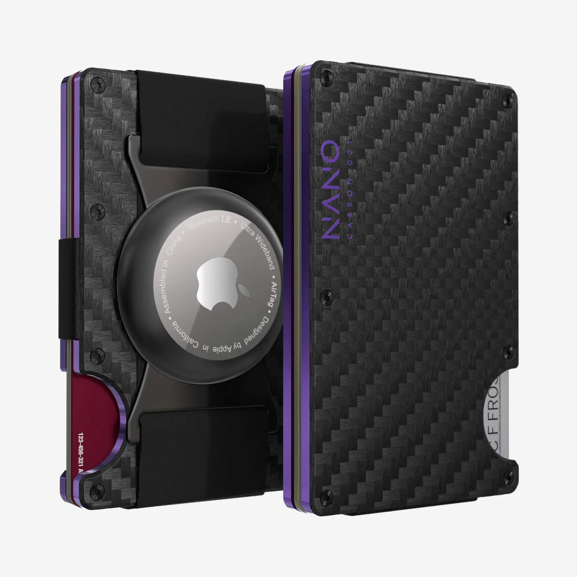 Hot Offer Inside Today Only Steal 001 Airtag Cash Strap Wallet (Stealth Black/Nebula Purple)