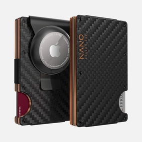 002 Airtag Money Clip Wallet (Stealth Black/Ventura Orange) Weekend Sale Special Todays Hot Savings