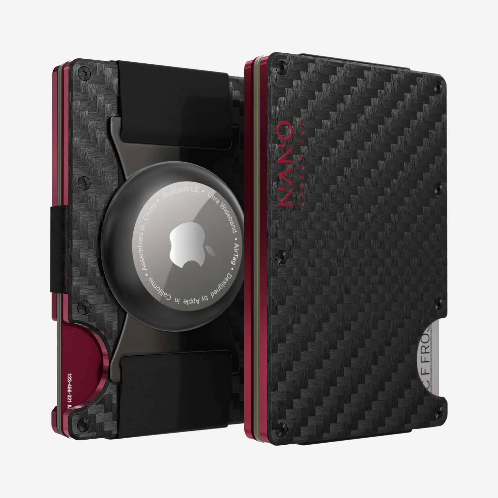 003 Airtag Cash Strap Wallet (Stealth Black/Volcano Red) Clearance Event Weekend Flash Offer