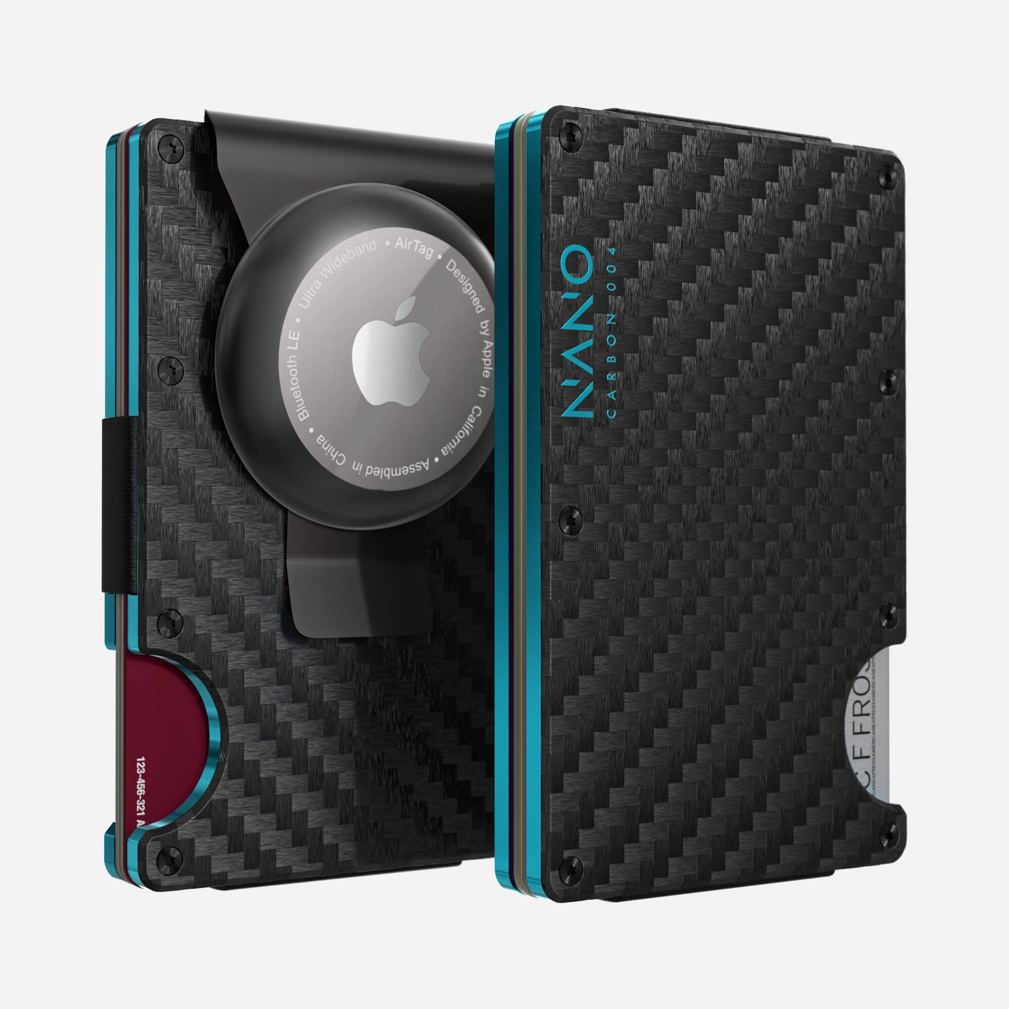 004 Airtag Money Clip Wallet (Stealth Black/Miami Blue) Dont Miss Hot Deals Special Steal Event