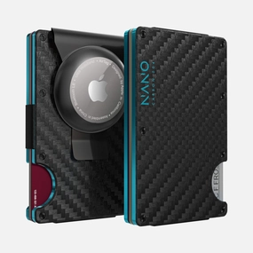 004 Airtag Money Clip Wallet (Stealth Black/Miami Blue) Dont Miss Hot Deals Special Steal Event