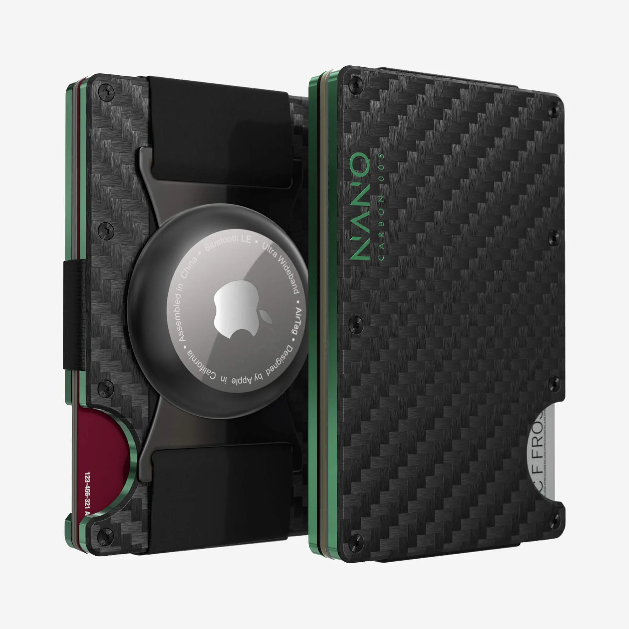 005 Airtag Cash Strap Wallet (Stealth Black/Viper Green) Clearance Blowout Grab Your Deal Today