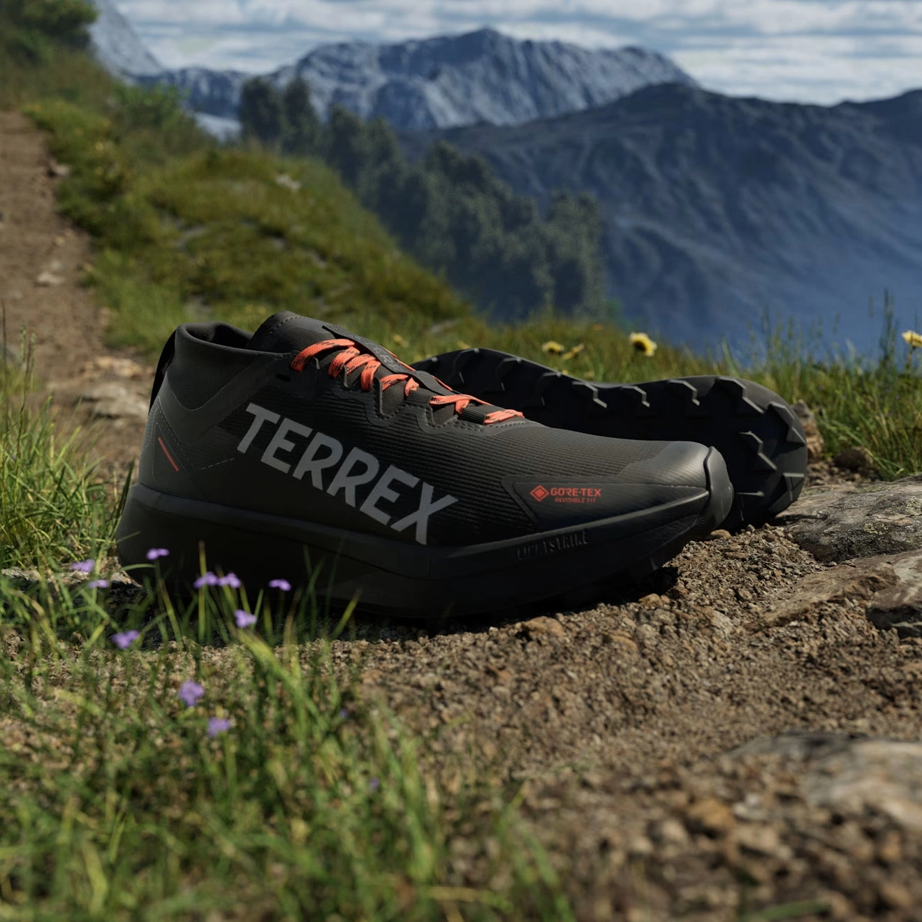 Adidas Terrex Agravic Gtx Trail Running Shoe Core Black / Grey / Semi Impact Orange MustHave Steals