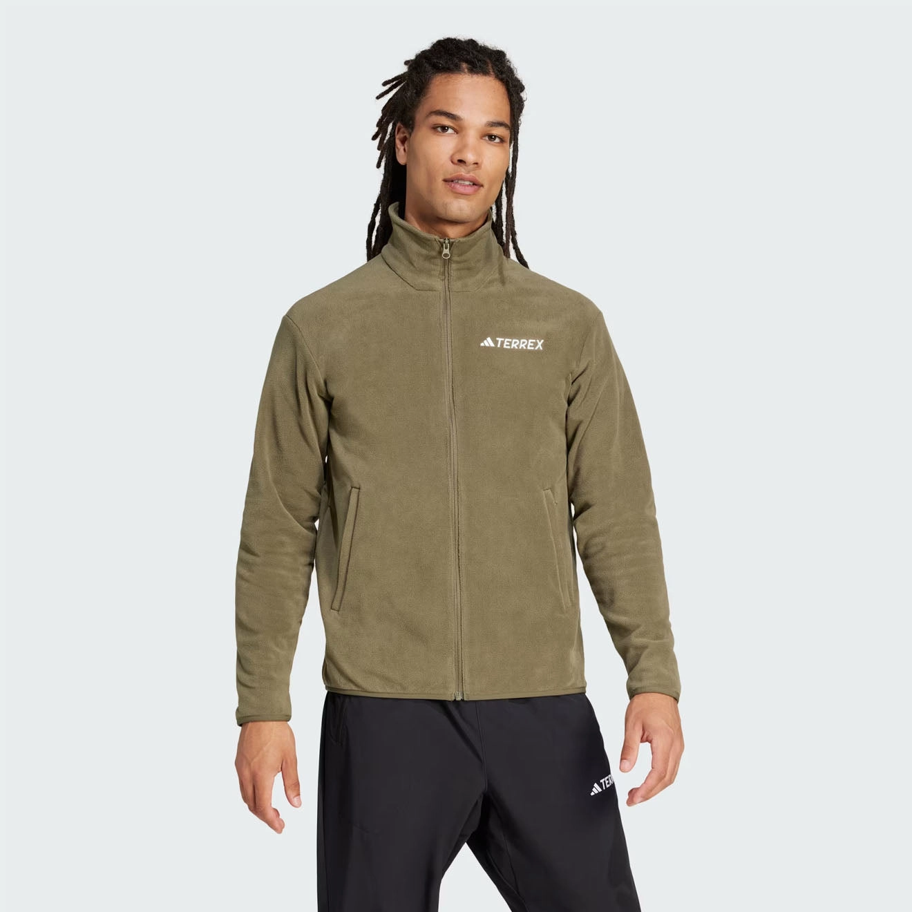 Adidas Terrex Essential Full Zip Fleece Olive Strata Limited Time Steal