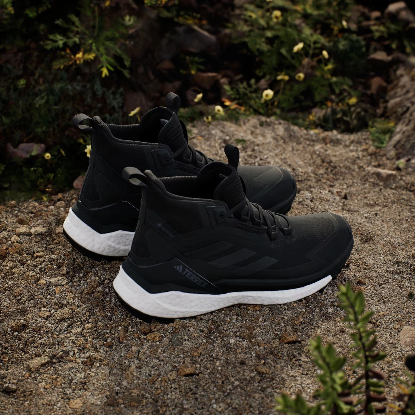 Hot Deal Alert Adidas Terrex Womens Free Hiker 2 Gore-Tex Hiking Shoes Core Black / Core Black / Cloud White