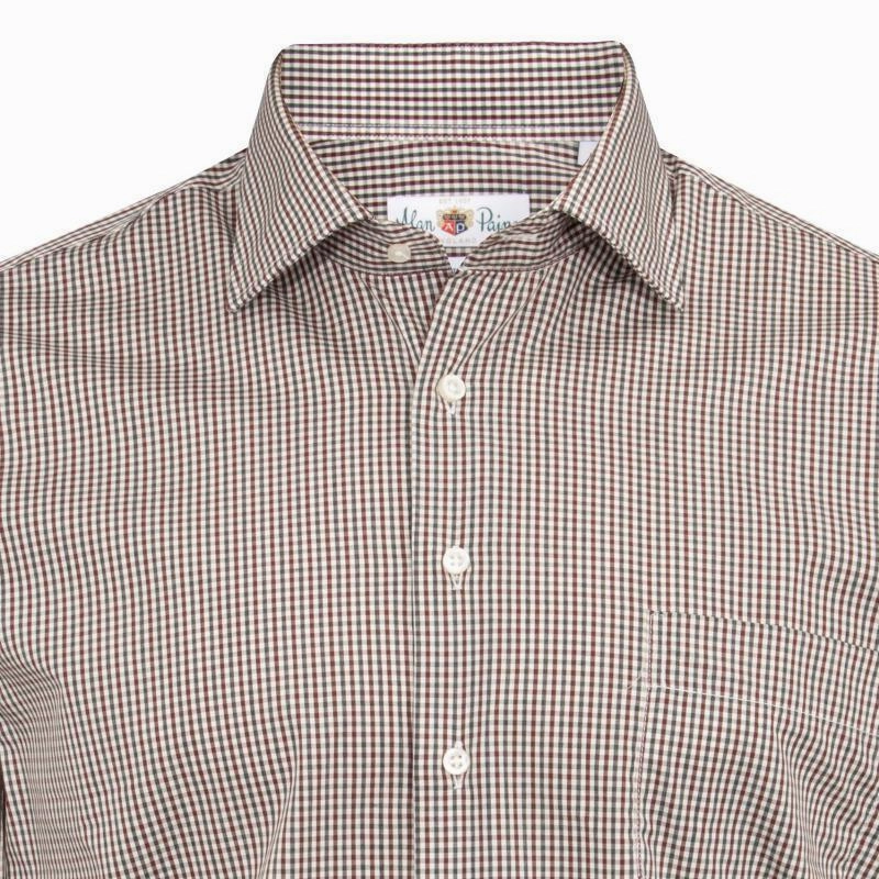 Dont Wait Save Alan Paine Dunsdale Mens Cotton Shirt - Burgundy Check
