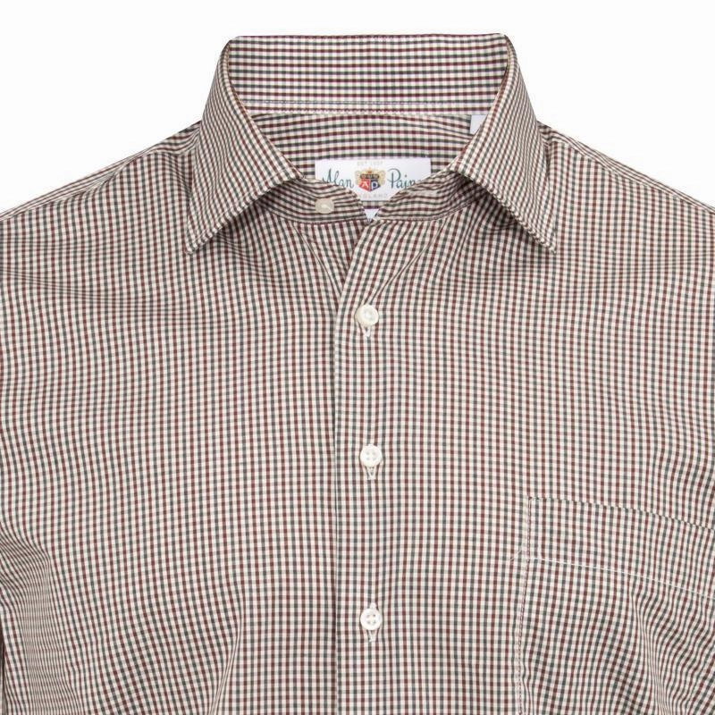 Clearance Event Alert Alan Paine Dunsdale Mens Cotton Shirt - Burgundy Check