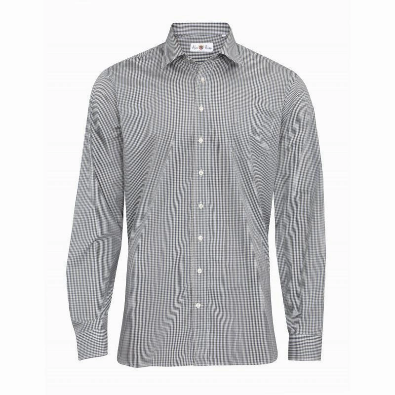 Alan Paine Dunsdale Mens Cotton Shirt - Navy Check Clearance Alert Now Today Only Savings