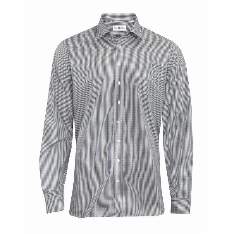 Alan Paine Dunsdale Mens Cotton Shirt - Navy Check Unmissable Deal Today