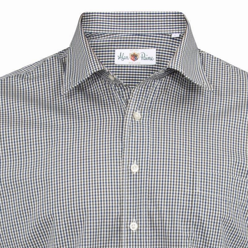 Price Slash Today Alan Paine Dunsdale Mens Cotton Shirt - Navy Check