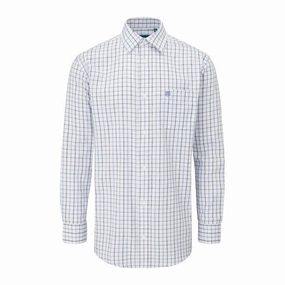 Shop Grab Offer Limited Time Hot Deal Alan Paine Ilkey Shooting Fit Mens Shirt - Blue