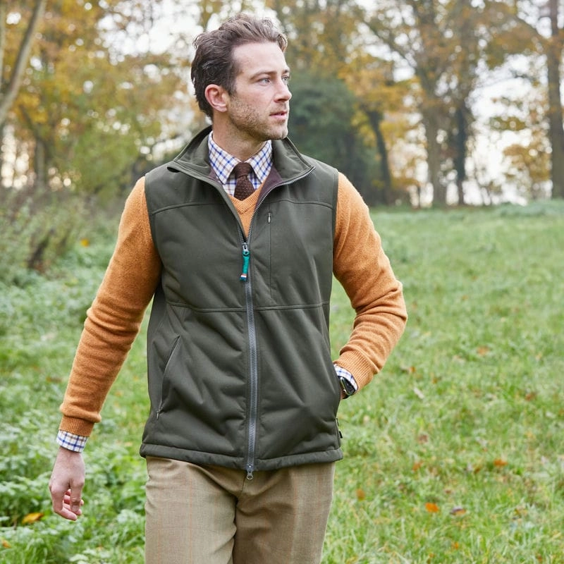 Alan Paine Mossley Windstopper Mens Gilet - Olive Deal Frenzy Today