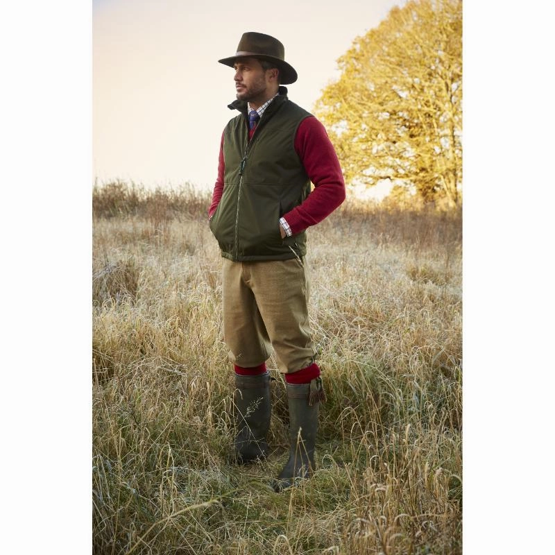 Alan Paine Mossley Windstopper Mens Gilet - Olive Exclusive Online Offer