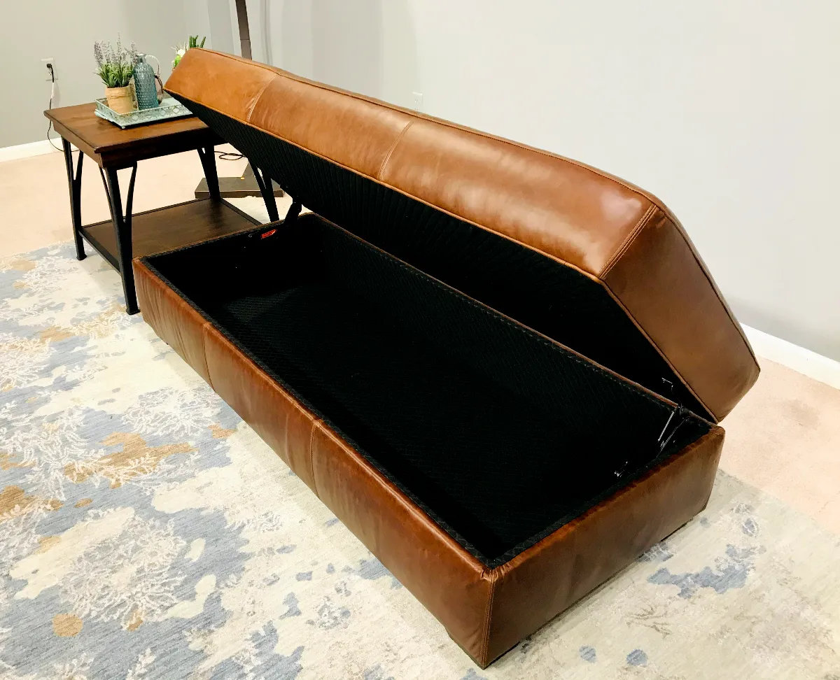 American Classics Leather - 550 Restoration - Bench Ottoman with Storage