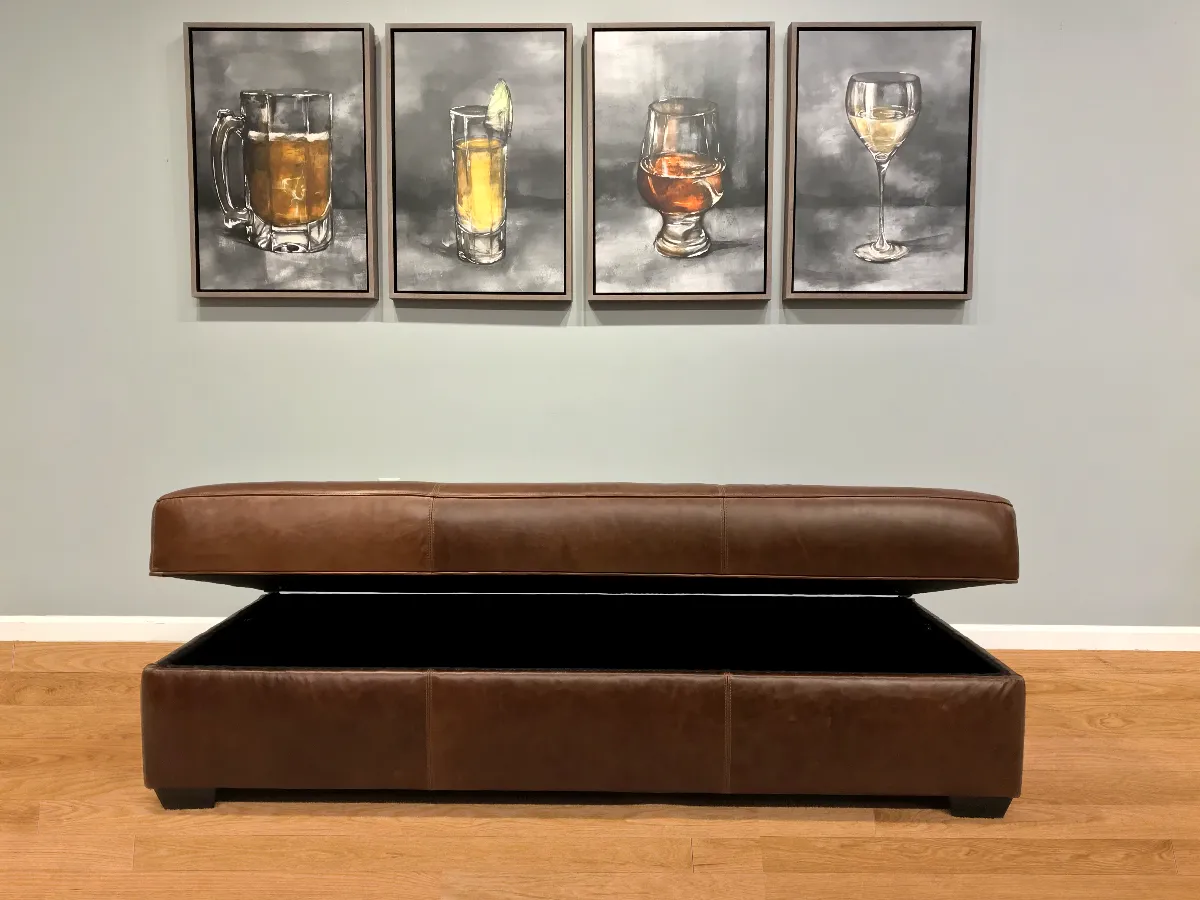 American Classics Leather - 550 Restoration - Bench Ottoman with Storage