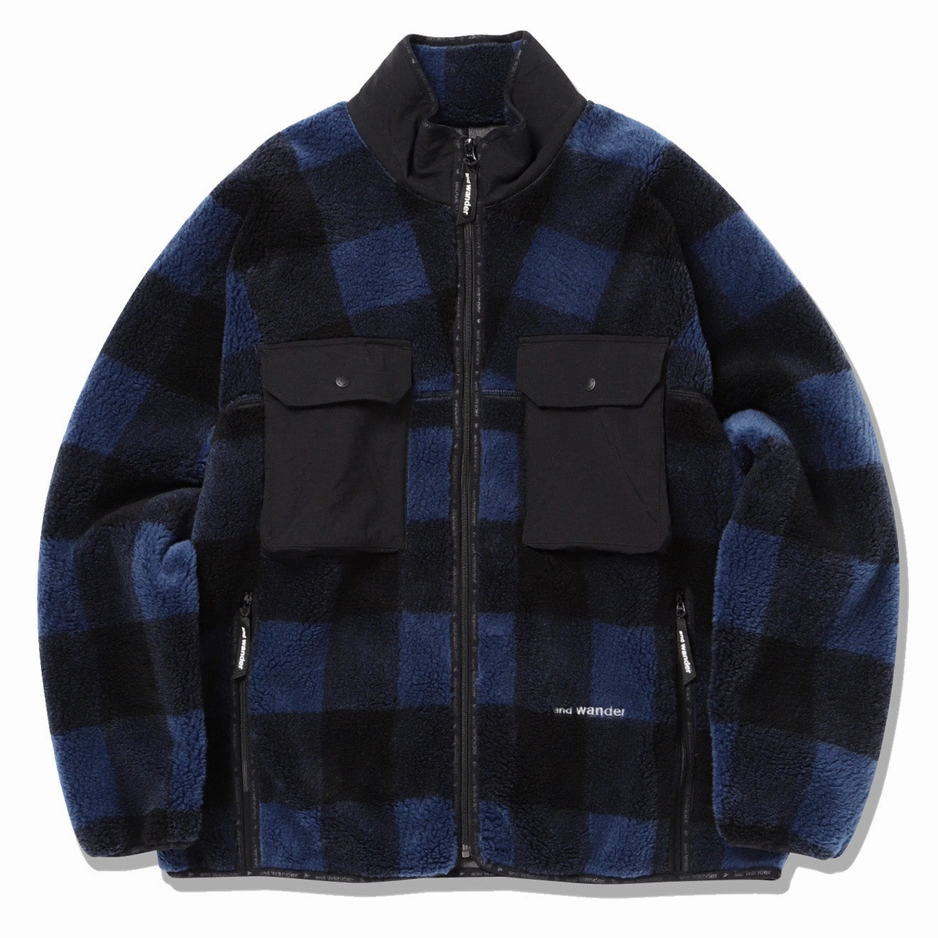 Gift Sale Event Best Seller Deal And Wander Check Boa Jacket Blue