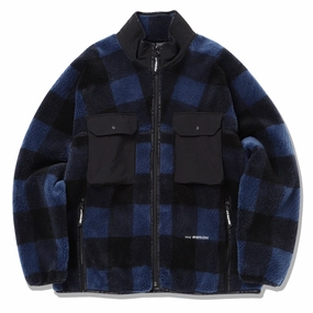 Gift Sale Event Best Seller Deal And Wander Check Boa Jacket Blue