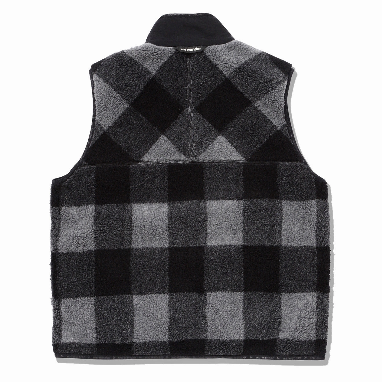 And Wander Womens Check Boa Vest Gray Hot Price Drop Exclusive Holiday Deal