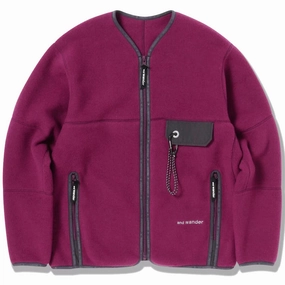 And Wander Womens Wool Fleece Cardigan Purple Flash Deal Alert