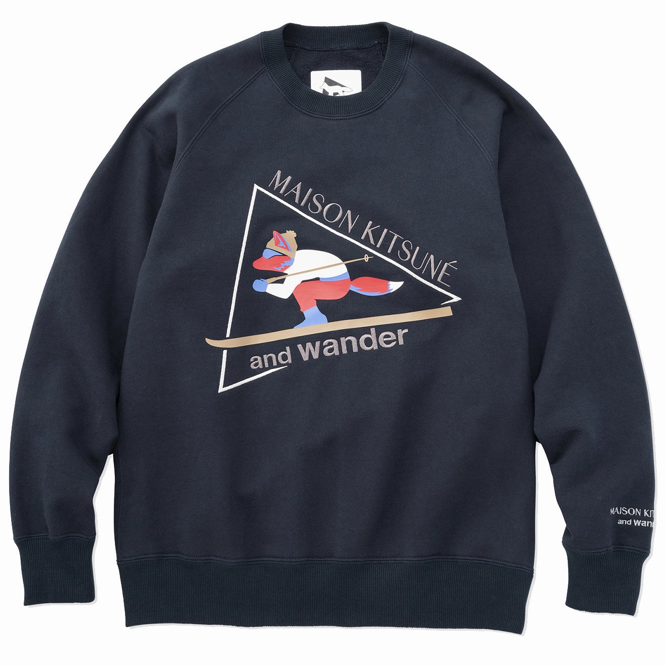 Dont Miss These Savings Hot Price Drop And Wander X Maison Kitsune Cotton Sweatshirt Navy