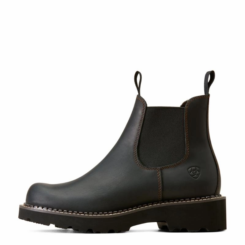 Ariat Fatbaby Twin Gore Ladies Chelsea Boot - Black Deertan Grab It Fast Deal of the Day