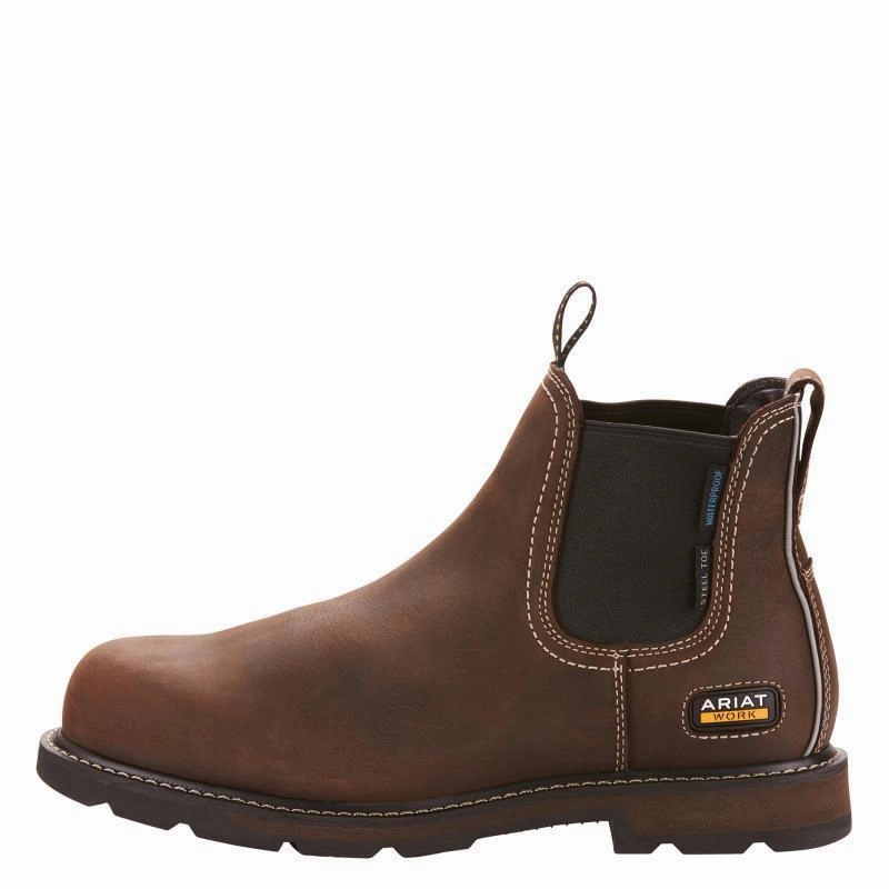Save Today Only Grab Save Today Ariat Groundbreaker H2O Waterproof Mens Steel Toe Chelsea Boot - Dark Brown