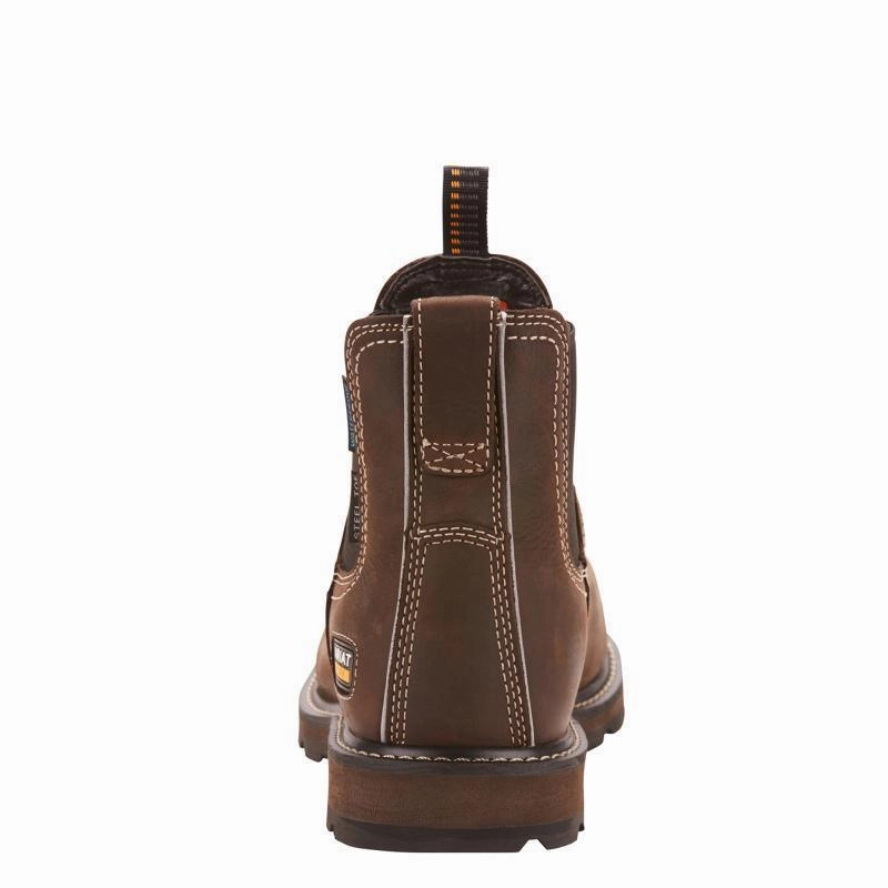 Ariat Groundbreaker H2O Waterproof Mens Steel Toe Chelsea Boot - Dark Brown Mega Discount Event