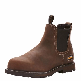 Trending Deals Today Todays Mega Savings Ariat Groundbreaker H2O Waterproof Mens Steel Toe Chelsea Boot - Dark Brown