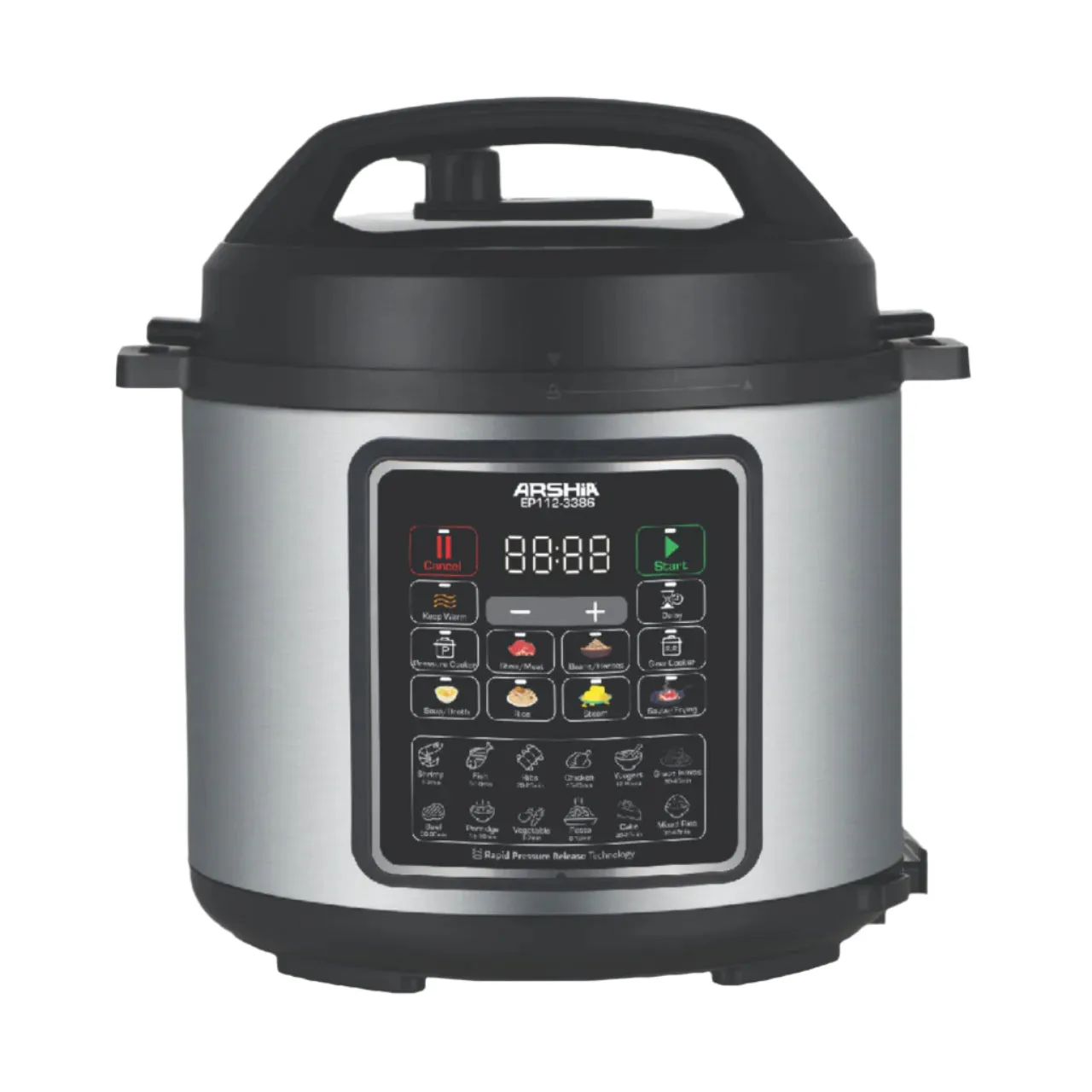 Arshia Pressure Cooker, 6Lit, 1750Watts, Black / Steel