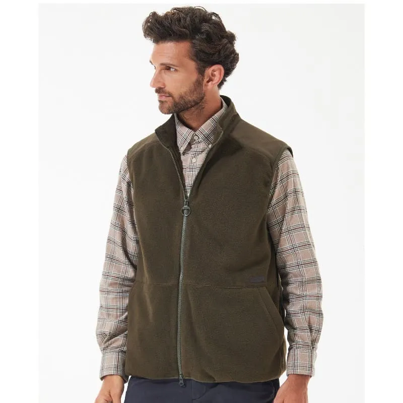 Barbour Country Mens Fleece Gilet - Olive Hot Offer Frenzy Clearance Event