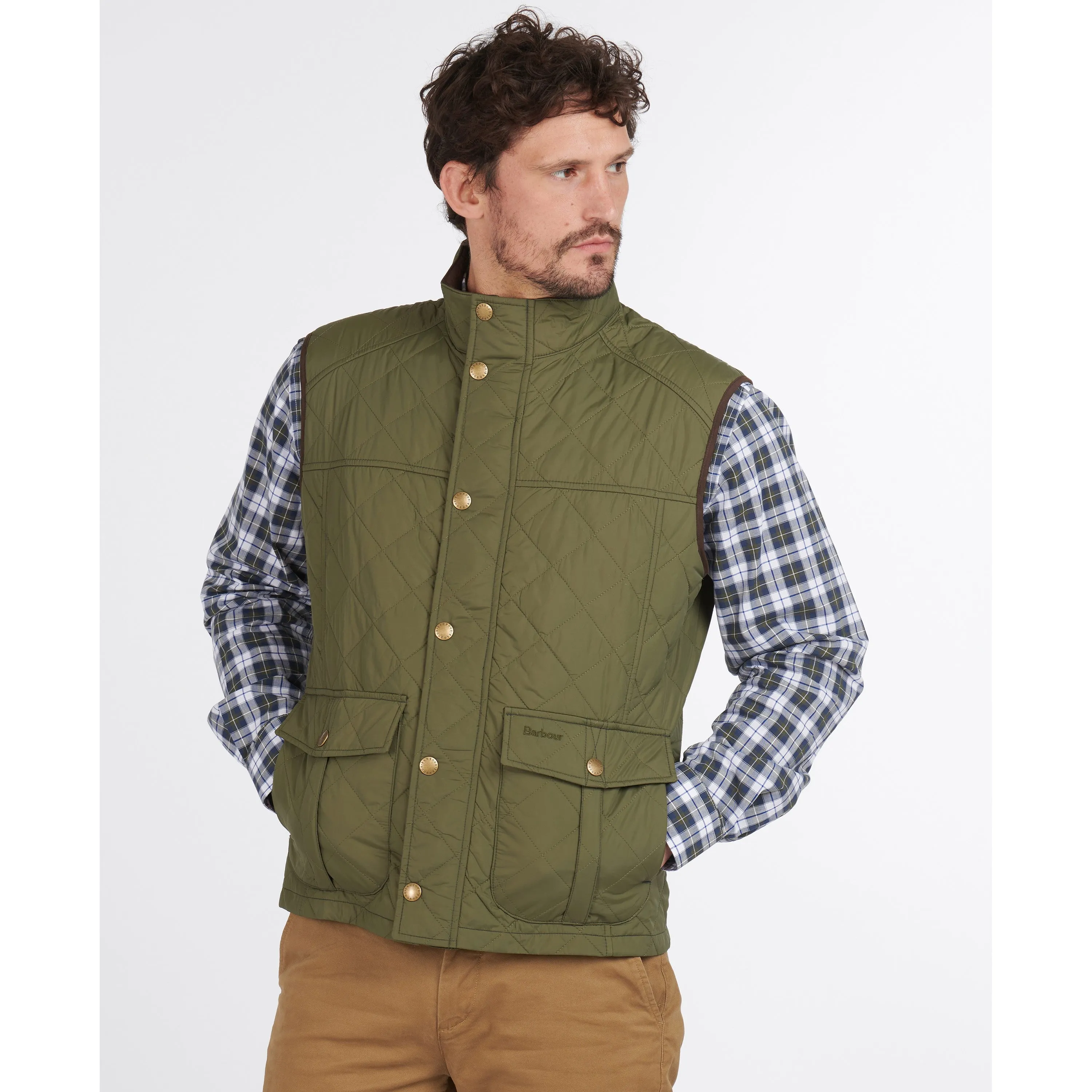 Barbour Explorer Mens Quilt Gilet - Mid Olive Hot Sale Today Shop Save Big