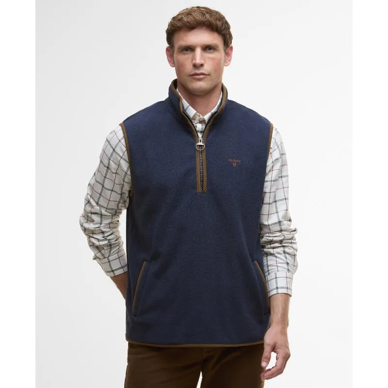 Hot Pick Sale Barbour Harwood Mens 1/4 Zip Fleece Gilet - Navy