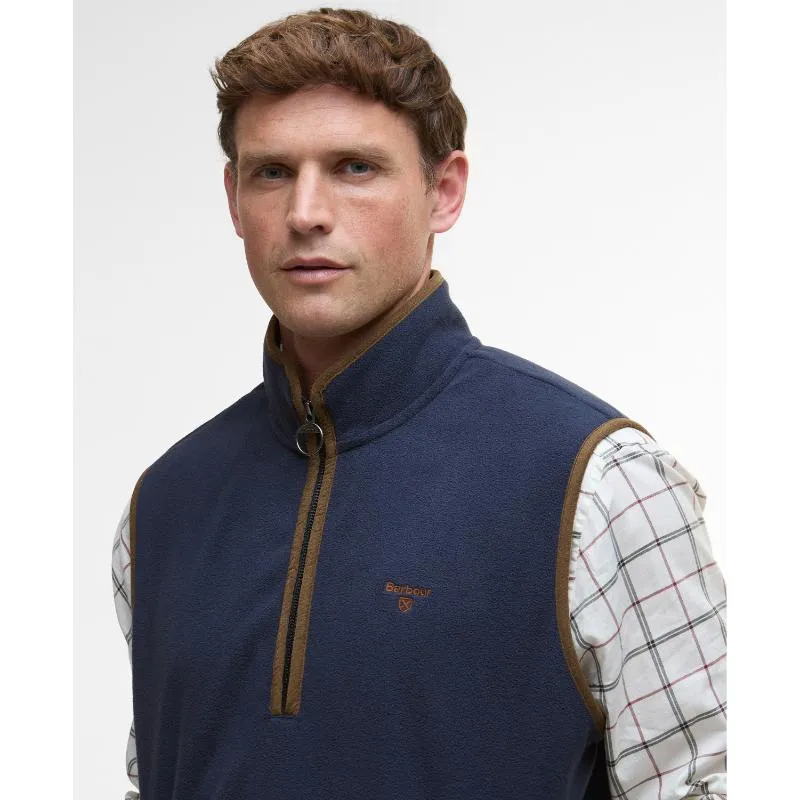 Limited Time Hot Deal Barbour Harwood Mens 1/4 Zip Fleece Gilet - Navy