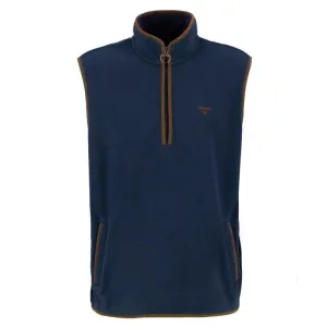 Clearance Savings Now Big Price Drop Barbour Harwood Mens 1/4 Zip Fleece Gilet - Navy