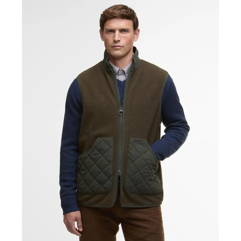 Barbour Lowich Mens Fleece Gilet - Olive Best Deal Online