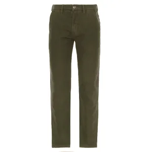 Save More Online Shop Save Today Barbour Moleskin Tailored Fit Mens Trousers - Dark Olive