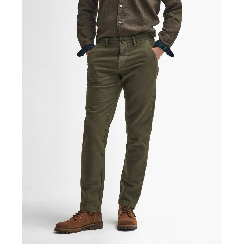 Clearance Sale Barbour Moleskin Tailored Fit Mens Trousers - Dark Olive