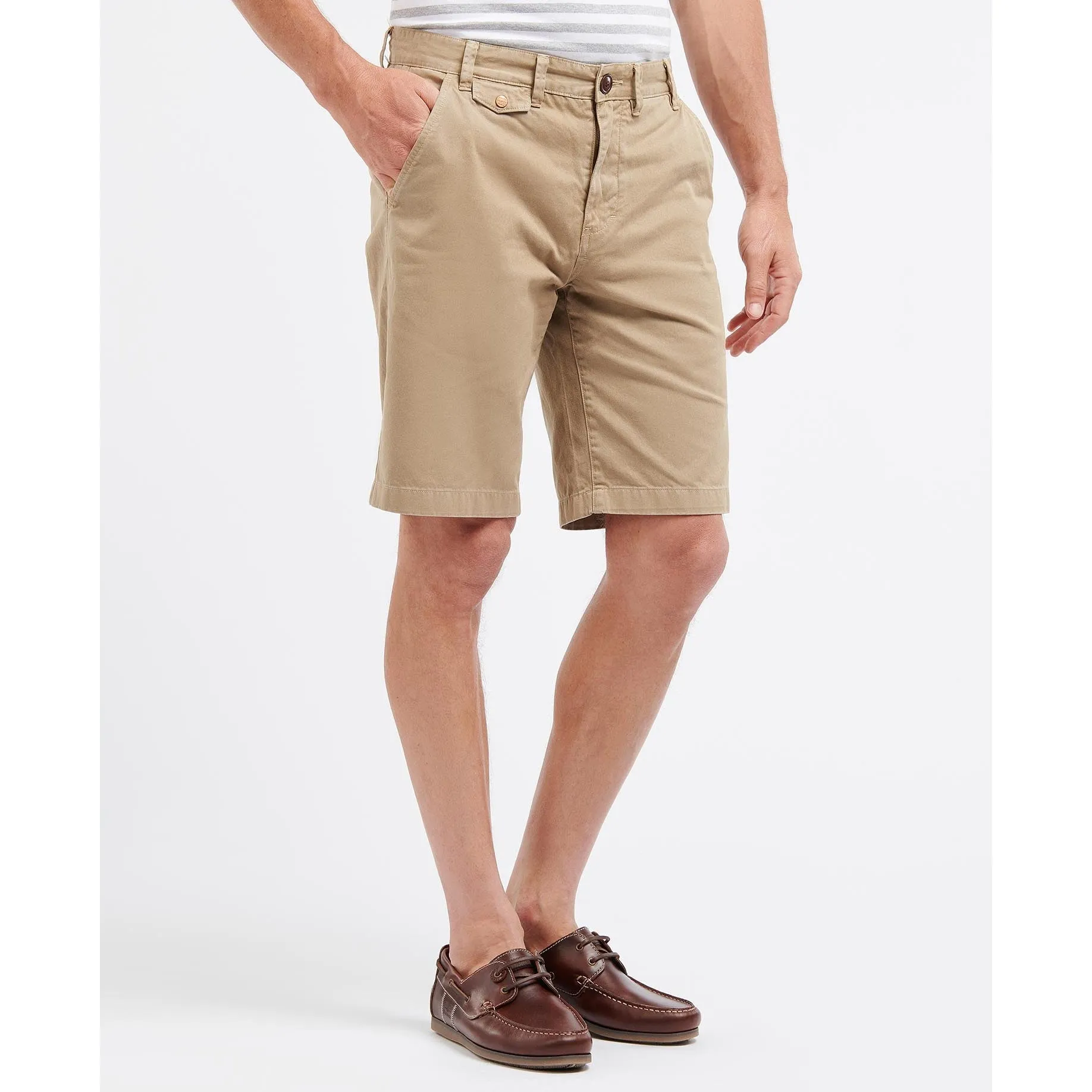 Flash Deal Alert Price Drop Frenzy Barbour Neuston Twill Mens Shorts - Stone
