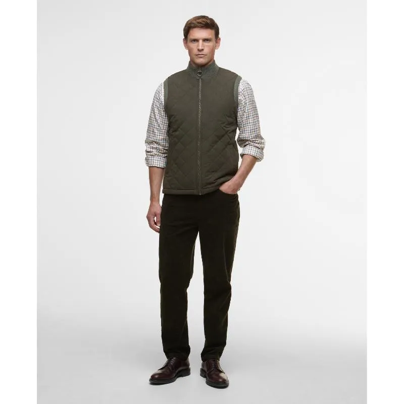 Trending Offer Today Barbour Shoveler Mens Knitted Gilet - Olive