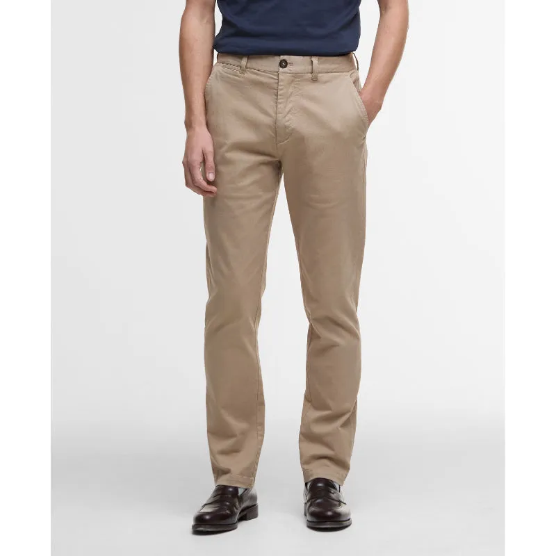 Grab Your Deal Today Mega Sale Now Barbour Washed Stretch Twill Tailored Fit Mens Trousers - Washed Stone
