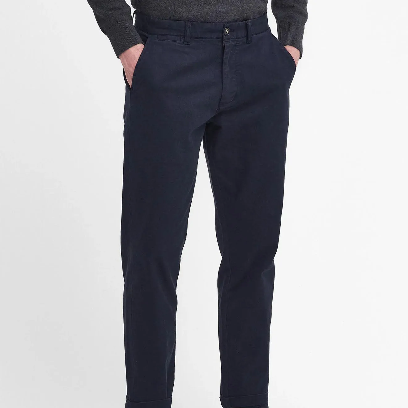 MustHave Clearance Barbour Washed Stretch Twill Tailored Fit Trouser Dark Navy
