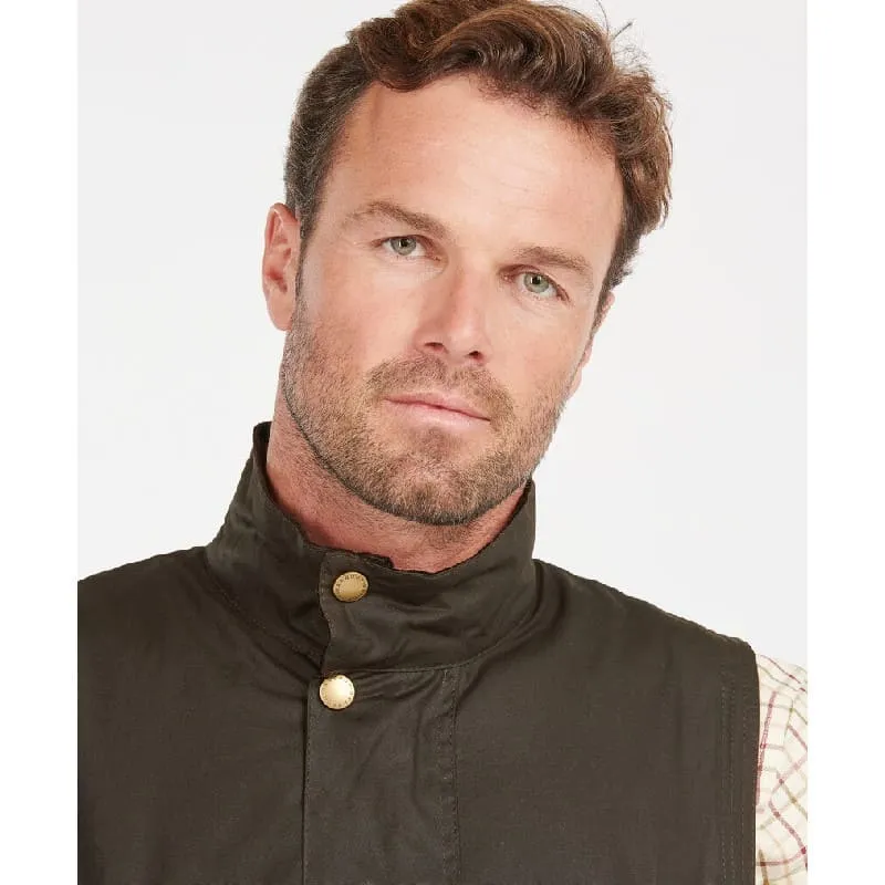 Barbour Westmorland Mens Wax Waistcoat - Olive Limited Time Offer