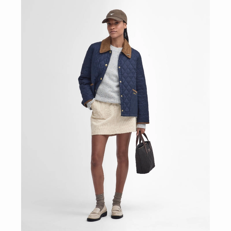 Barbour 30Th Anniversary Cropped Ladies Liddesdale Jacket - Navy/Classic Instant Savings Deal Clearance Steal Today
