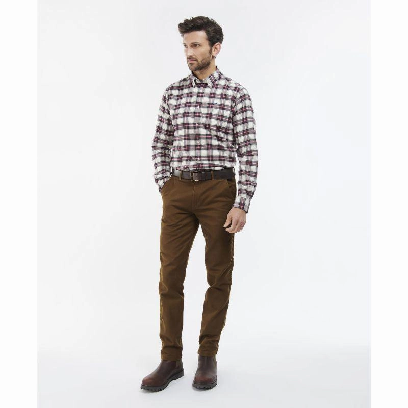 Special Surprise Sale Barbour Alderton Mens Tailored Shirt - Ecru