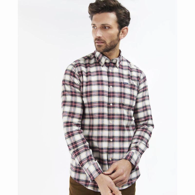 Barbour Alderton Mens Tailored Shirt - Ecru Flash Deal Today Weekend Specials