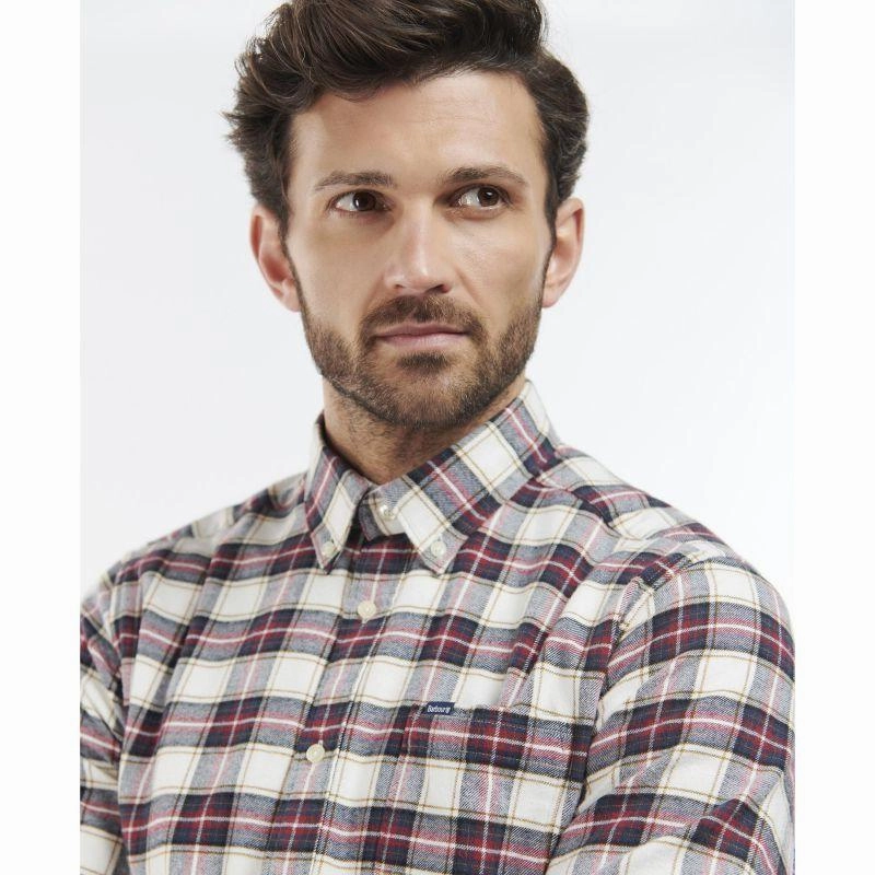 Barbour Alderton Mens Tailored Shirt - Ecru Special Price Offer