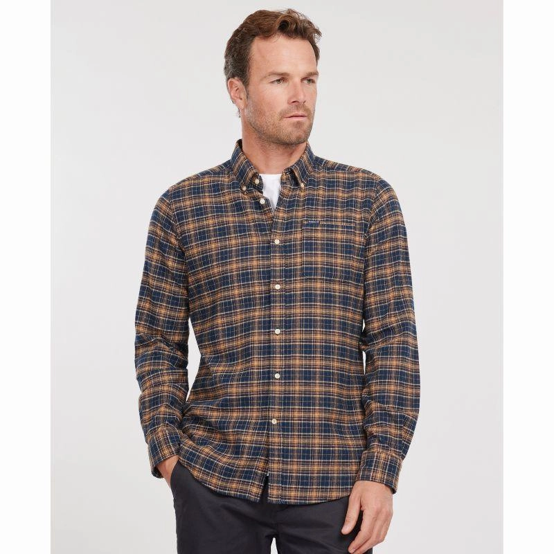 Barbour Alderton Mens Tailored Shirt - Navy Sale Ending Soon Dont Miss Big Savings