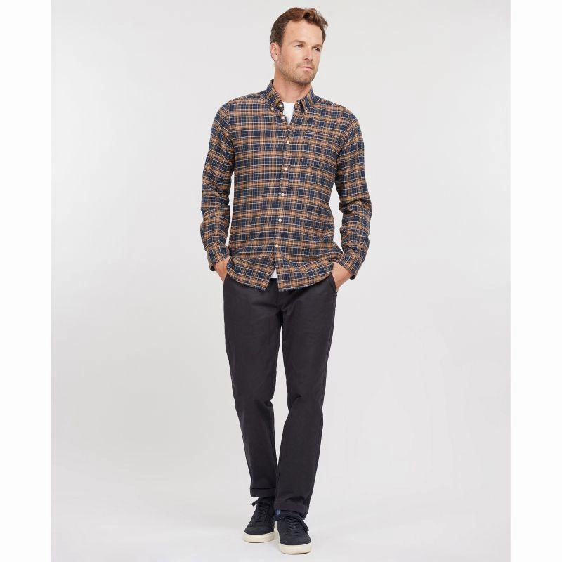 Barbour Alderton Mens Tailored Shirt - Navy Save Big Today Grab Save Today