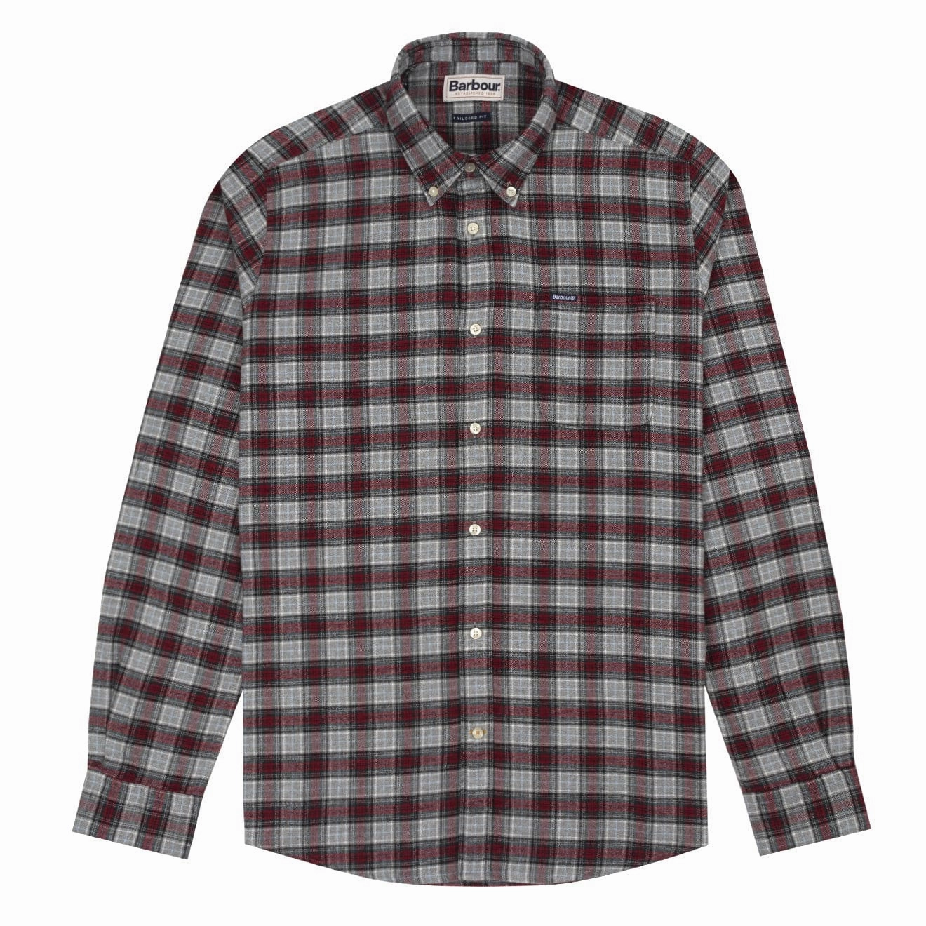 Last Chance Steal Todays Hot Pick Barbour Alderton Tailored Shirt Grey Marl