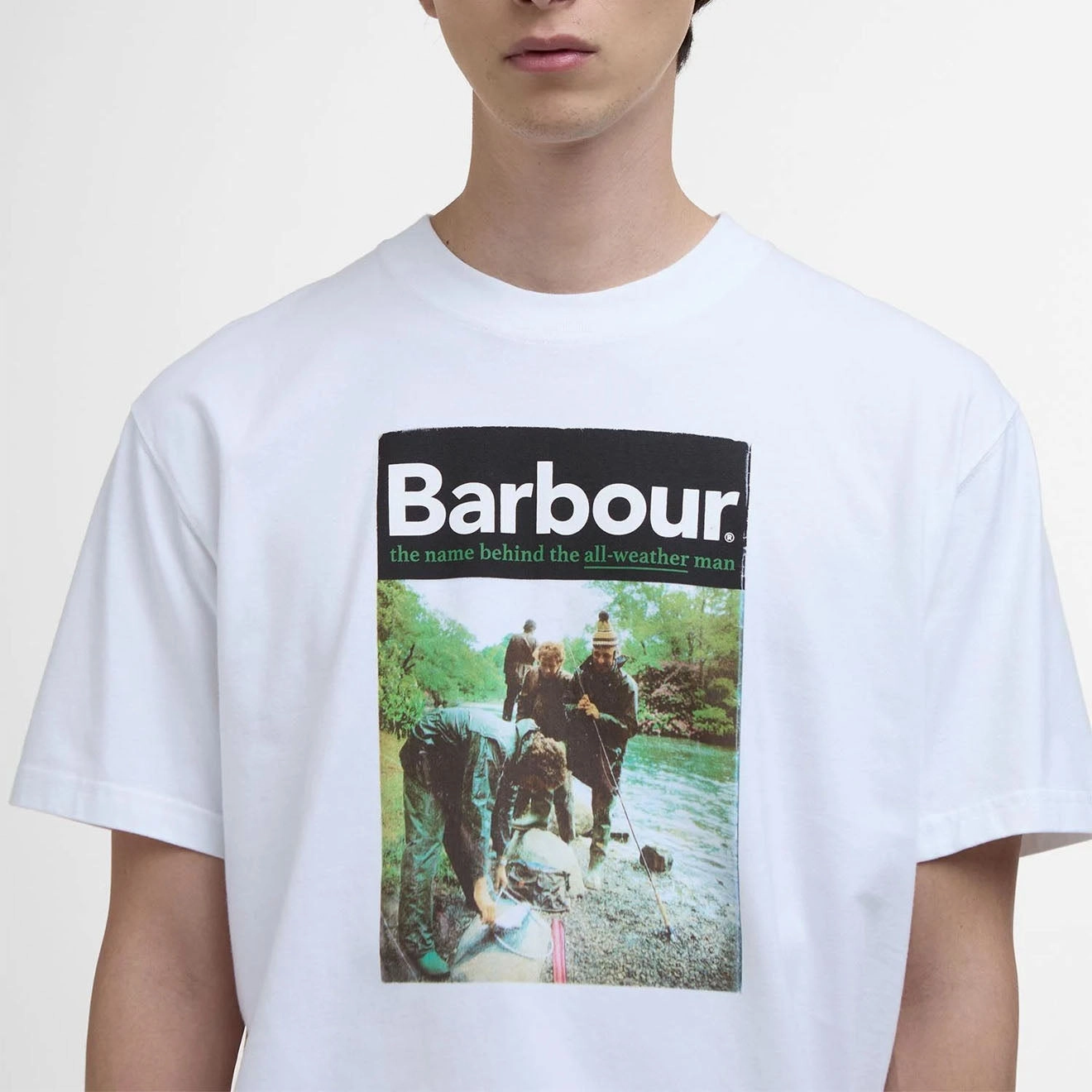 Shop Now Save Clearance Blowout Barbour All-Weather Graphic Fit T-Shirt White